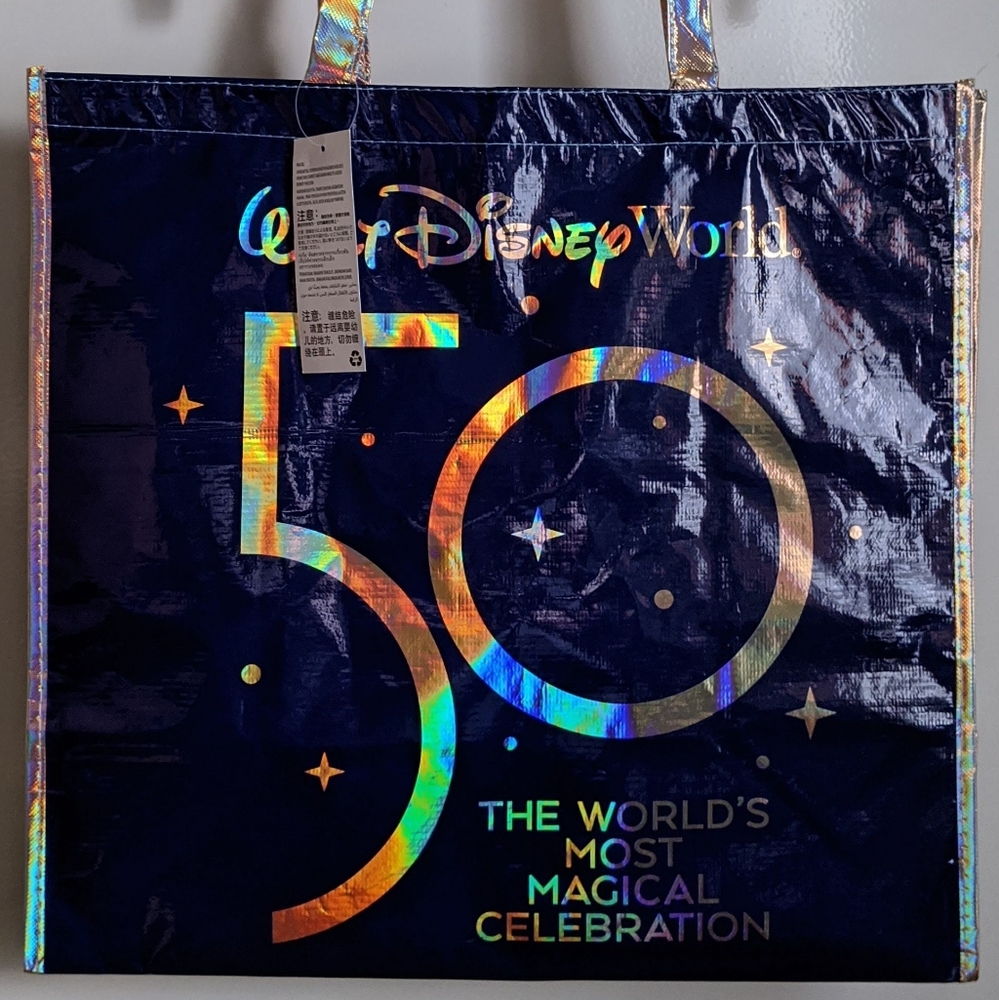 🆕 WDW Walt Disney World 50th Anniversary Large Mickey Mouse Reusable Tote Bag - Picture 5 of 9